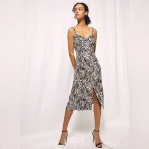 Wilfred Aritzia Heartthrob Animal Print Midi Dress Small